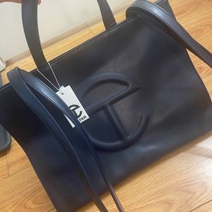 Navy Blue Medium Telfar Shopping Bag NWT
